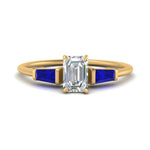 Load image into Gallery viewer, emerald-cut-bar-baguette-3-stone-sapphire-engagement-ring-in-FDENS100EMRGSABL-NL-YG