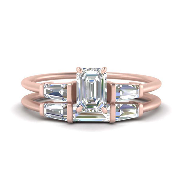 emerald-cut-bar-set-diamond-ring-with-matching-3-baguette-wedding-band-in-rose-gold-FDENS100EM-NL-RG