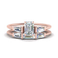 Thumbnail 29 - emerald-cut-bar-set-diamond-ring-with-matching-3-baguette-wedding-band-in-rose-gold-FDENS100EM-NL-RG