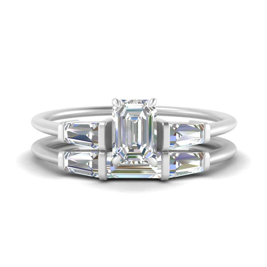 emerald-cut-bar-set-diamond-ring-with-matching-3-baguette-wedding-band-in-white-gold-FDENS100EM-NL-WG