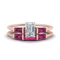 Thumbnail 35 - emerald-cut-bar-set-pink-sapphire-ring-with-matching-3-baguette-wedding-band-in-rose-gold-FDENS100EMGSADRPI-NL-RG