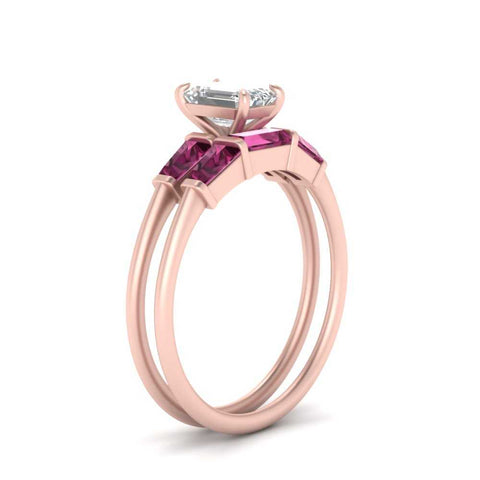 emerald-cut-bar-set-pink-sapphire-ring-with-matching-3-baguette-wedding-band-in-rose-gold-FDENS100EMGSADRPIANGLE2-NL-RG