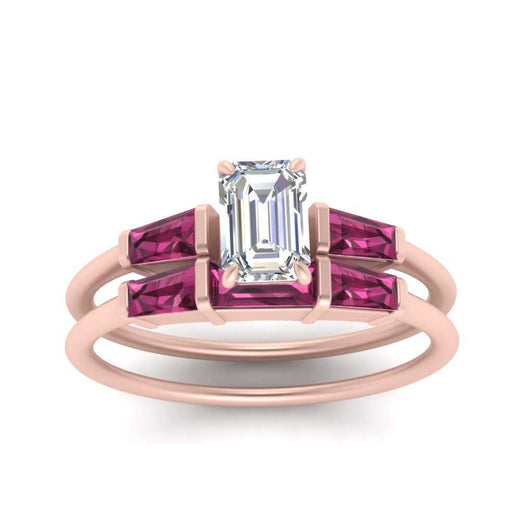 emerald-cut-bar-set-pink-sapphire-ring-with-matching-3-baguette-wedding-band-in-rose-gold-FDENS100EMGSADRPIANGLE5-NL-RG