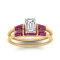 Thumbnail 12 - emerald-cut-bar-set-pink-sapphire-ring-with-matching-3-baguette-wedding-band-in-yellow-gold-FDENS100EMGSADRPIANGLE5-NL-YG