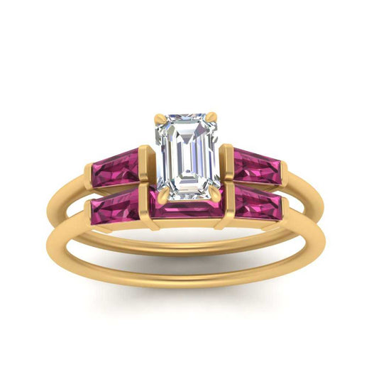 emerald-cut-bar-set-pink-sapphire-ring-with-matching-3-baguette-wedding-band-in-yellow-gold-FDENS100EMGSADRPIANGLE5-NL-YG