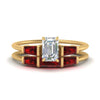 Load image into Gallery viewer, emerald-cut-bar-set-ruby-ring-with-matching-3-baguette-wedding-band-in-yellow-gold-FDENS100EMGRUDR-NL-YG