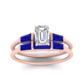 Thumbnail 33 - emerald-cut-bar-set-sapphire-ring-with-matching-3-baguette-wedding-band-in-rose-gold-FDENS100EMGSABLANGLE5-NL-RG