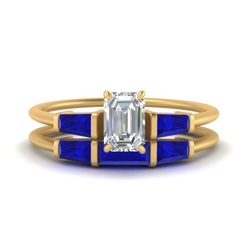 emerald-cut-bar-set-sapphire-ring-with-matching-3-baguette-wedding-band-in-yellow-gold-FDENS100EMGSABL-NL-YG