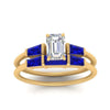Load image into Gallery viewer, emerald-cut-bar-set-sapphire-ring-with-matching-3-baguette-wedding-band-in-yellow-gold-FDENS100EMGSABLANGLE5-NL-YG