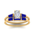 Thumbnail 9 - emerald-cut-bar-set-sapphire-ring-with-matching-3-baguette-wedding-band-in-yellow-gold-FDENS100EMGSABLANGLE5-NL-YG