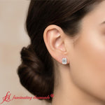 Load image into Gallery viewer, emerald-cut-basket-stud-earring-one-carat-diamond-in-white-gold-fdear10411em-model-nl-wg
