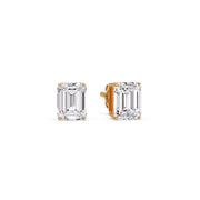 Emerald Cut Diamond Stud Earrings