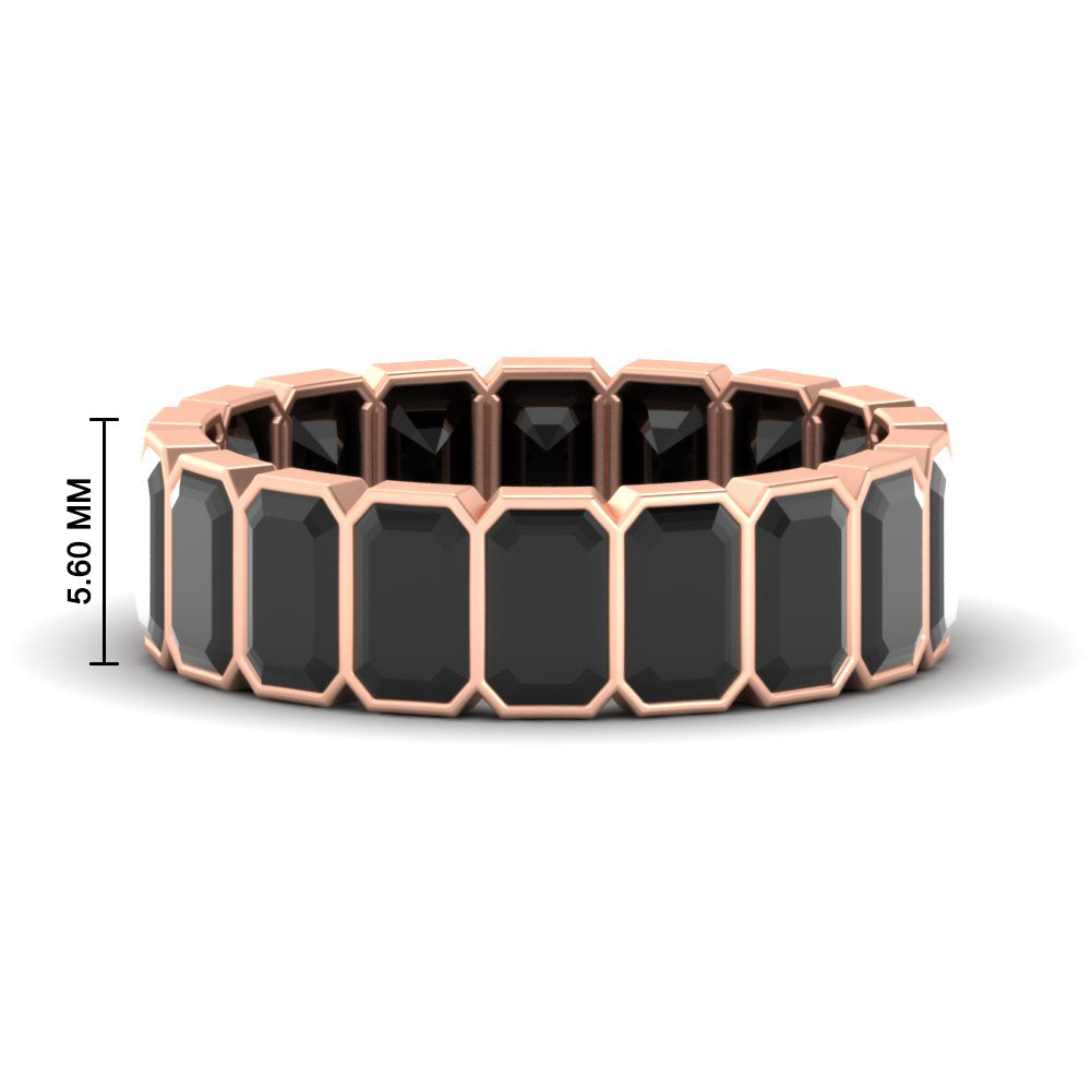 Emerald Cut Bezel 6 Carat Diamond Wedding Band