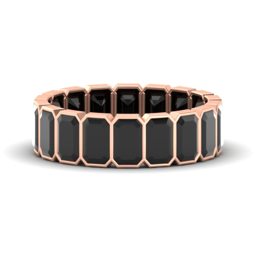 Emerald Cut Bezel 6 Carat Diamond Wedding Band