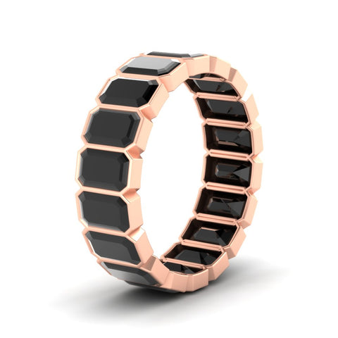 Emerald Cut Bezel 6 Carat Diamond Wedding Band
