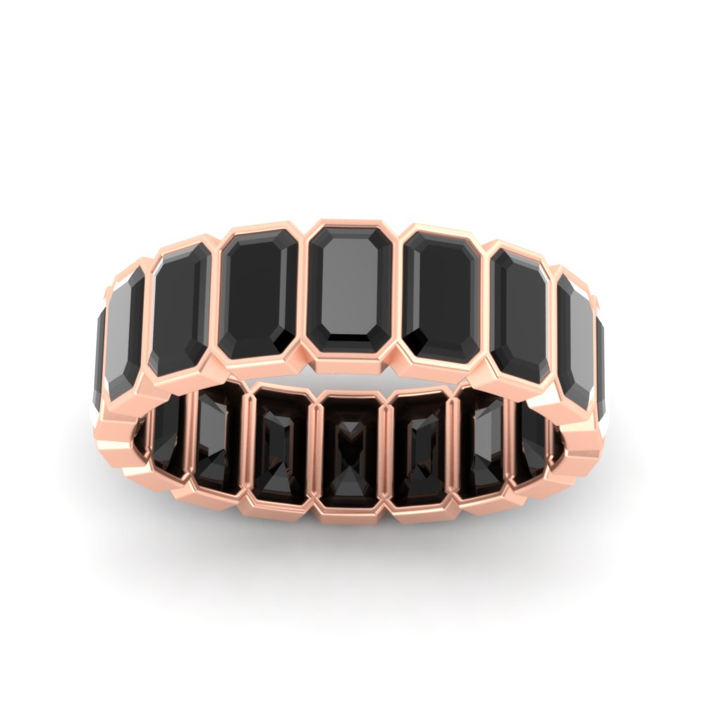 Emerald Cut Bezel 6 Carat Diamond Wedding Band