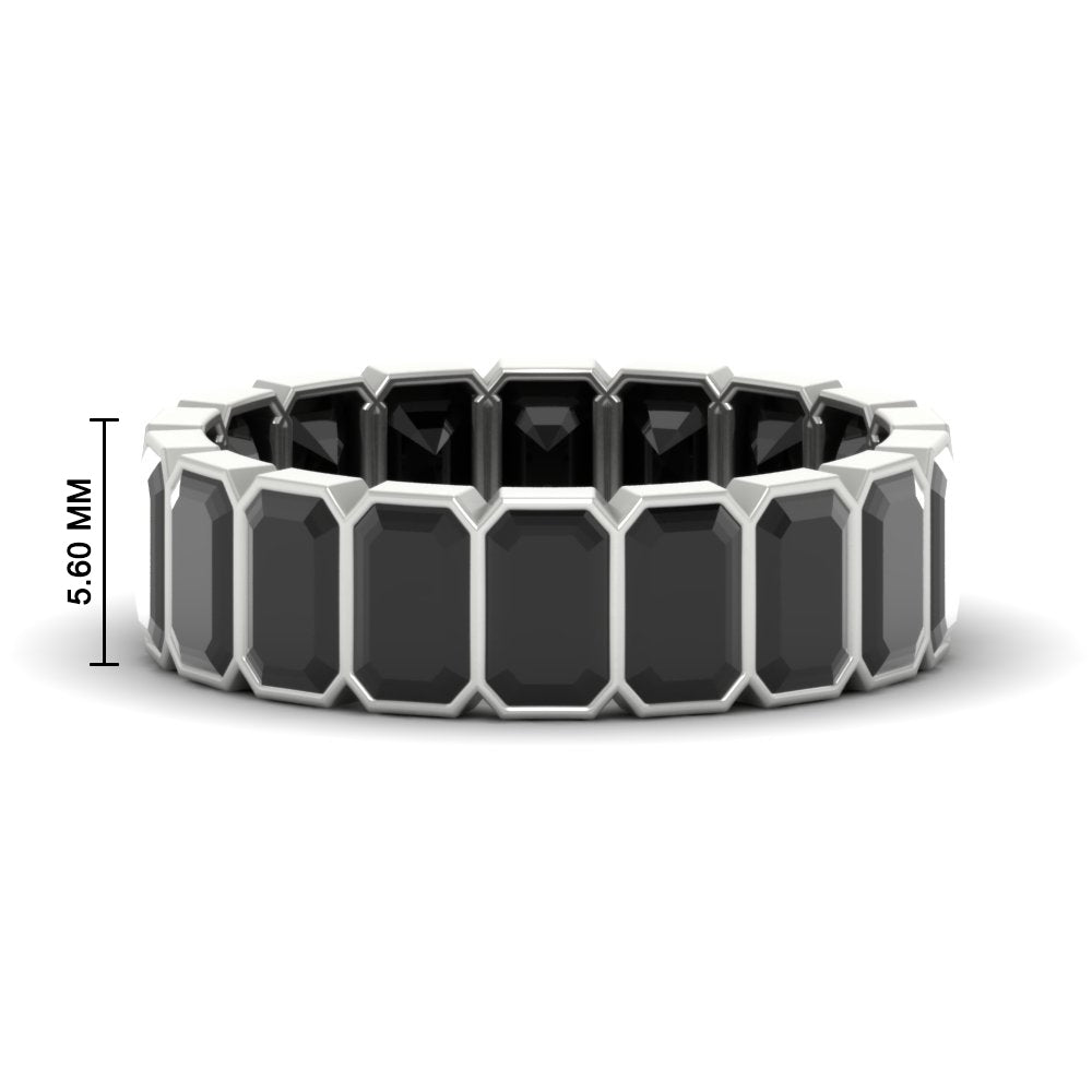 Emerald Cut Bezel 6 Carat Diamond Wedding Band