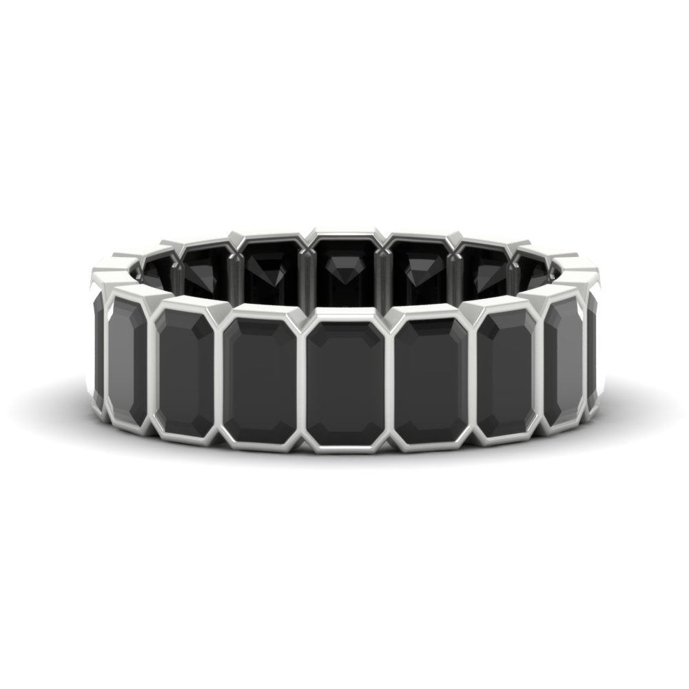 Emerald Cut Bezel 6 Carat Diamond Wedding Band