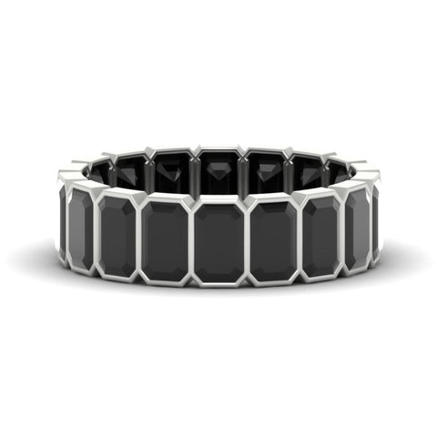 Emerald Cut Bezel 6 Carat Diamond Wedding Band