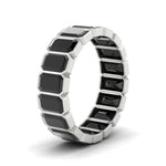 Load image into Gallery viewer, Emerald Cut Bezel 6 Carat Diamond Wedding Band
