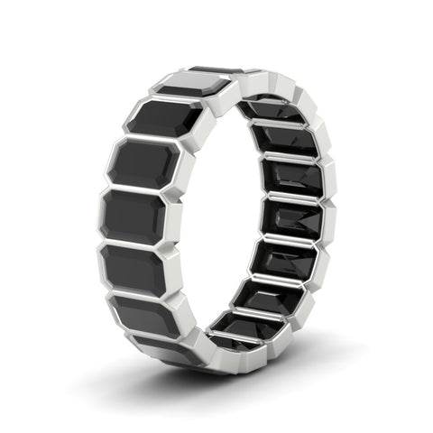 Emerald Cut Bezel 6 Carat Diamond Wedding Band