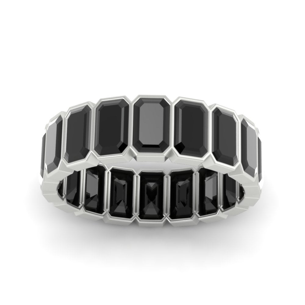 Emerald Cut Bezel 6 Carat Diamond Wedding Band