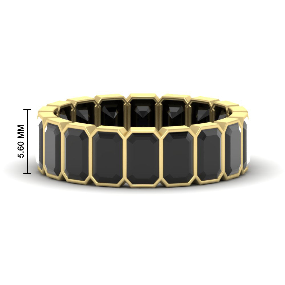 Emerald Cut Bezel 6 Carat Diamond Wedding Band