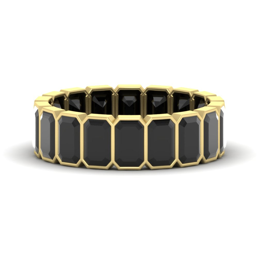 Emerald Cut Bezel 6 Carat Diamond Wedding Band