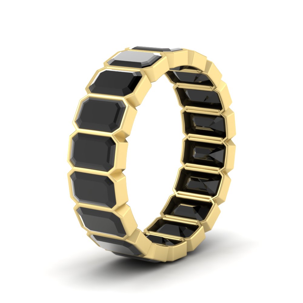 Emerald Cut Bezel 6 Carat Diamond Wedding Band