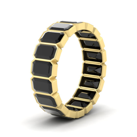 Emerald Cut Bezel 6 Carat Diamond Wedding Band