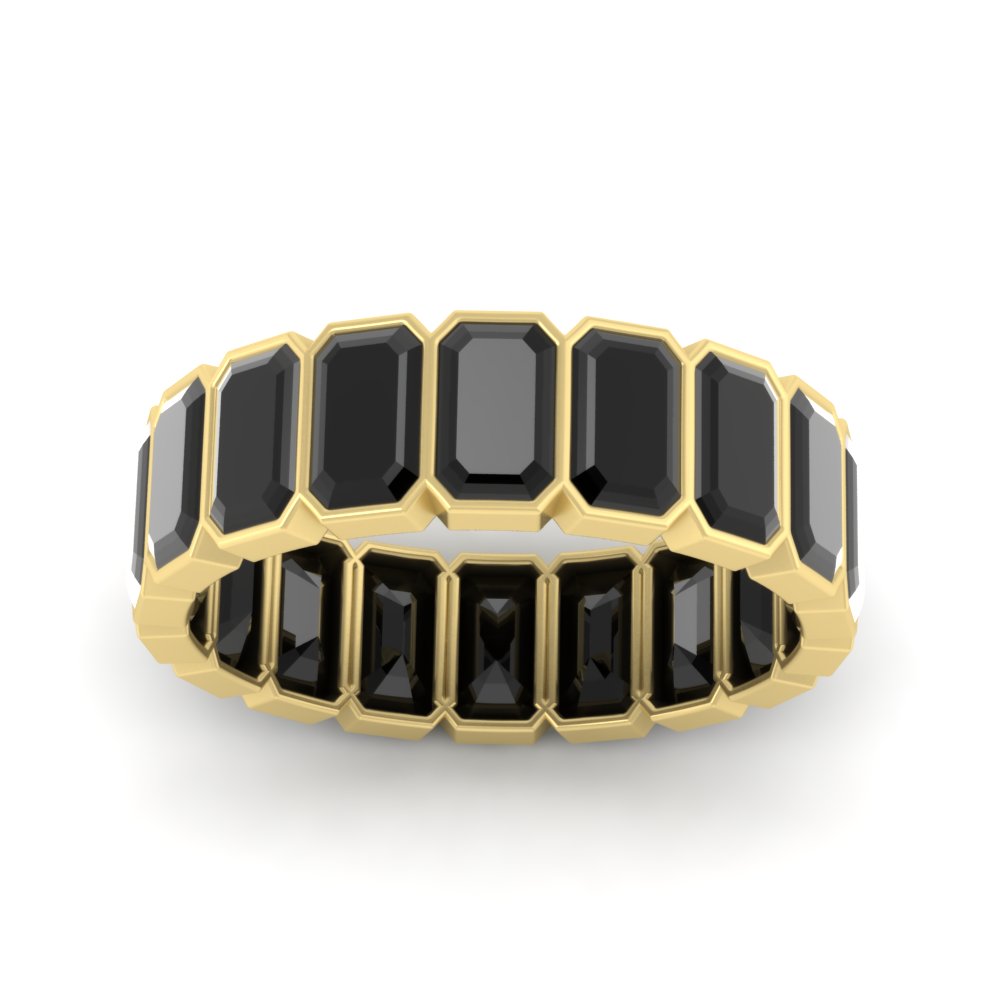 Emerald Cut Bezel 6 Carat Diamond Wedding Band