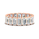 Load image into Gallery viewer, Emerald Cut Bezel 6 Carat Diamond Wedding Band
