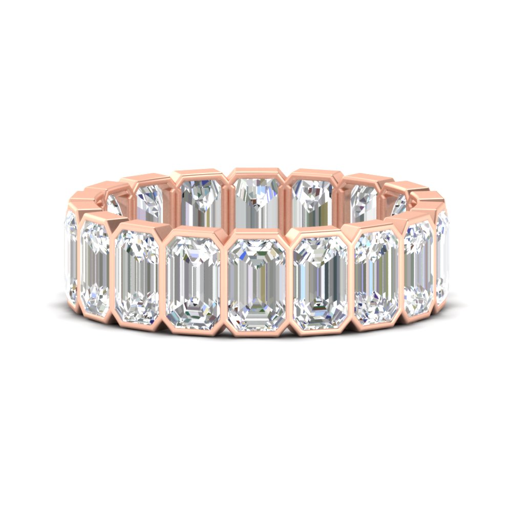 Emerald Cut Bezel 6 Carat Diamond Wedding Band