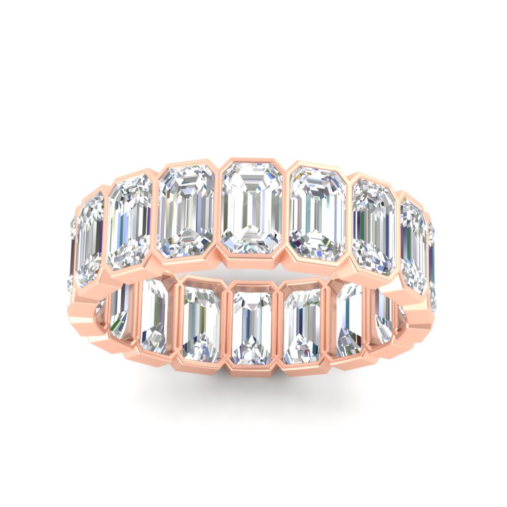 Emerald Cut Bezel 6 Carat Diamond Wedding Band