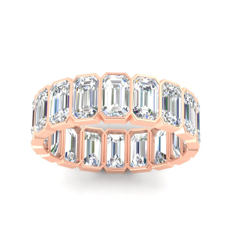 Emerald Cut Bezel 6 Carat Diamond Wedding Band