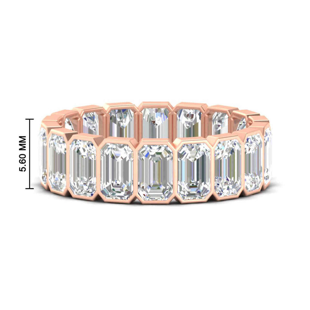 Emerald Cut Bezel 6 Carat Diamond Wedding Band