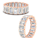 Load image into Gallery viewer, Emerald Cut Bezel 6 Carat Diamond Wedding Band
