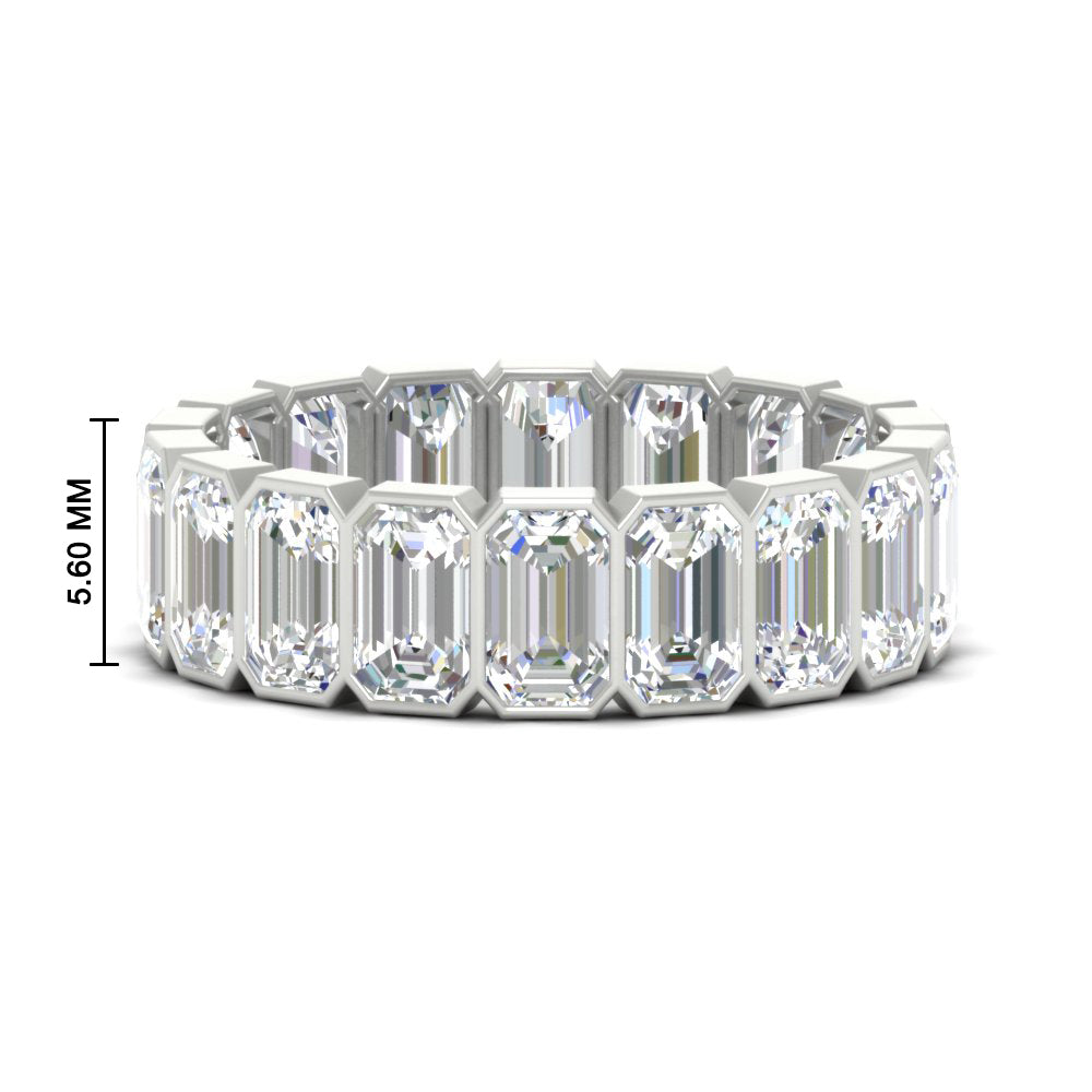 Emerald Cut Bezel 6 Carat Diamond Wedding Band