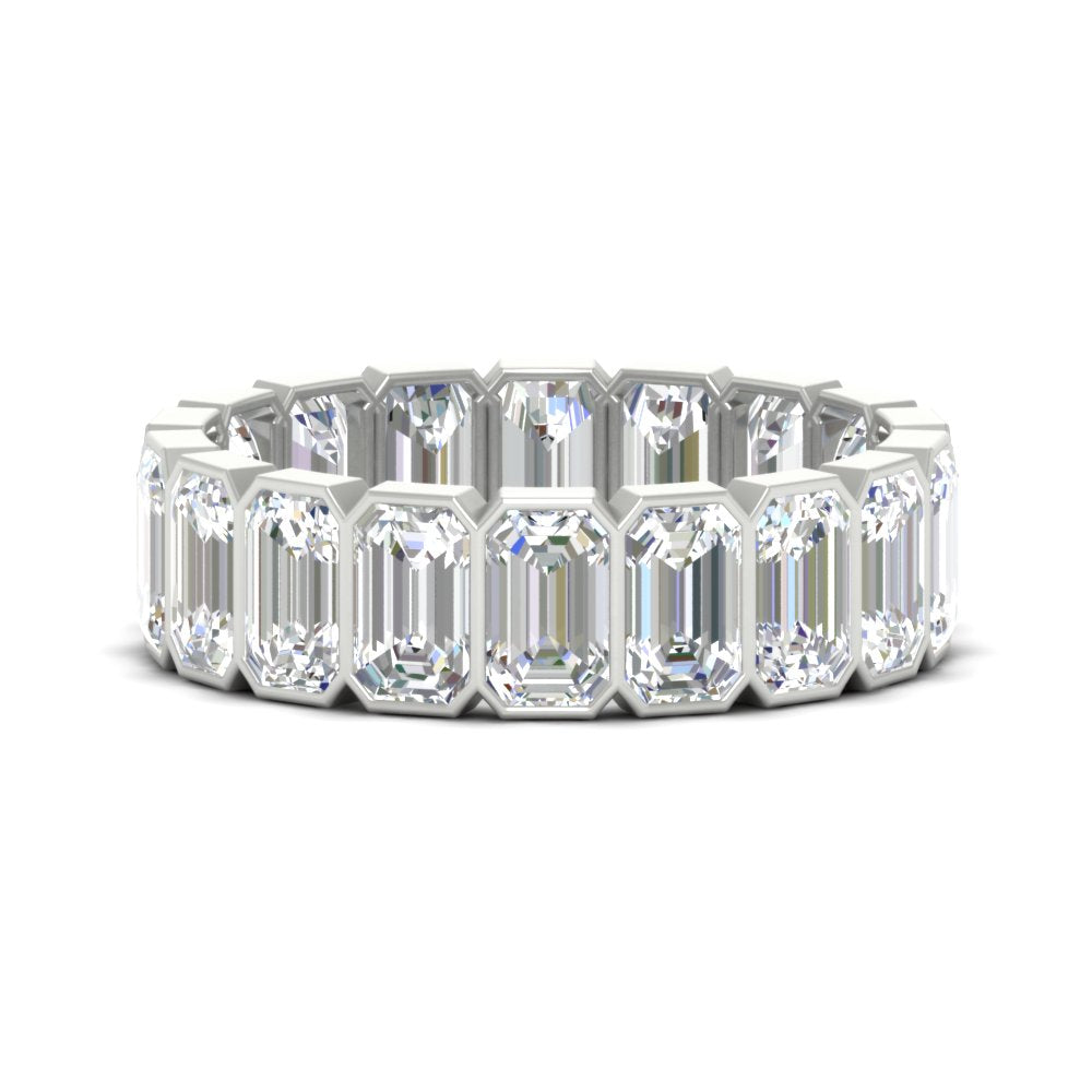 Emerald Cut Bezel 6 Carat Diamond Wedding Band
