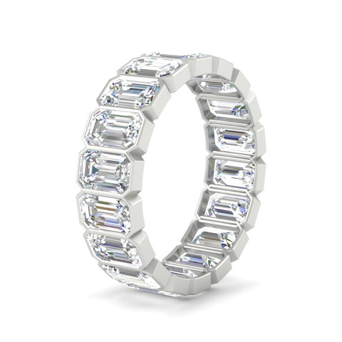 Emerald Cut Bezel 6 Carat Diamond Wedding Band