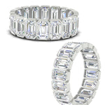 Load image into Gallery viewer, Emerald Cut Bezel 6 Carat Diamond Wedding Band
