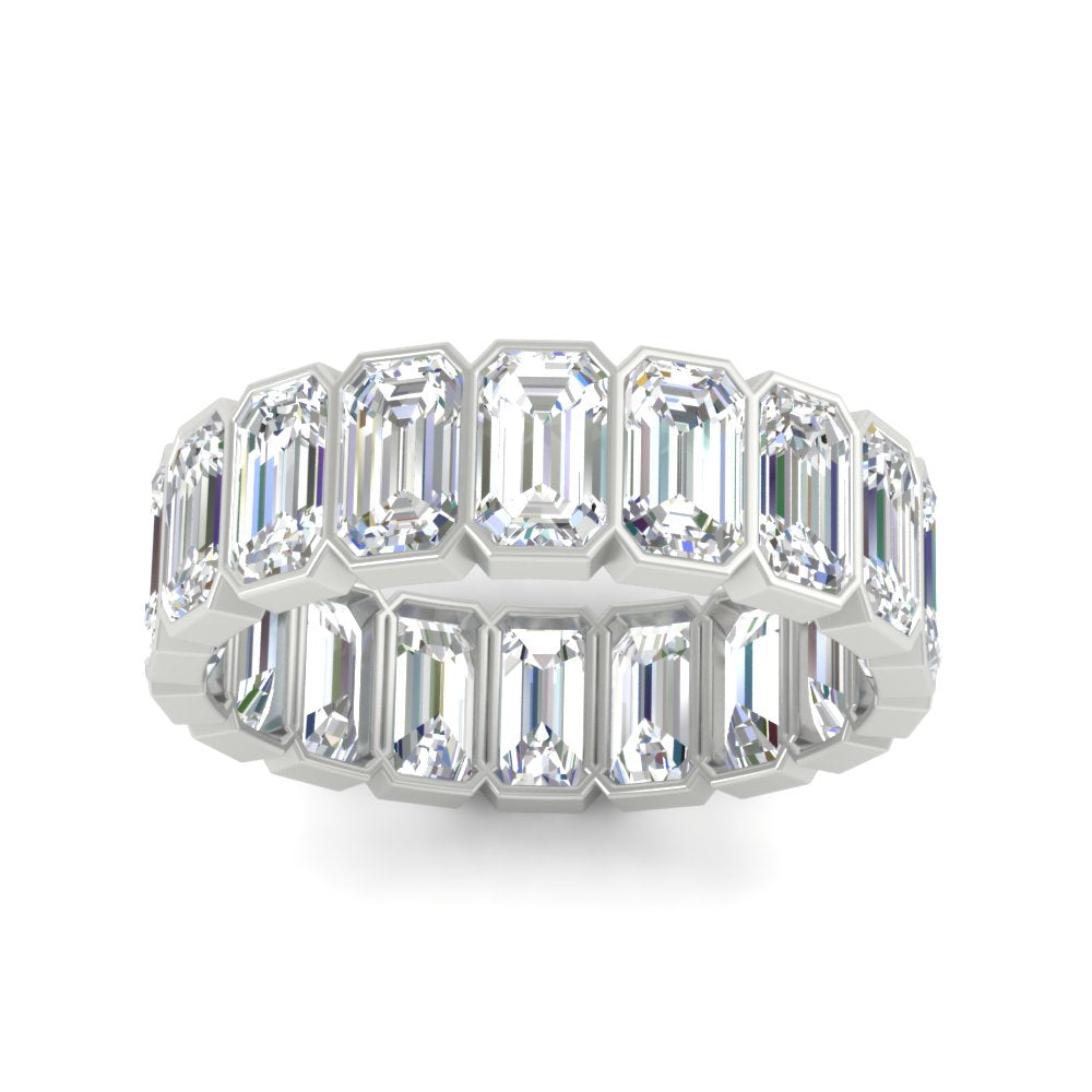 Emerald Cut Bezel 6 Carat Diamond Wedding Band