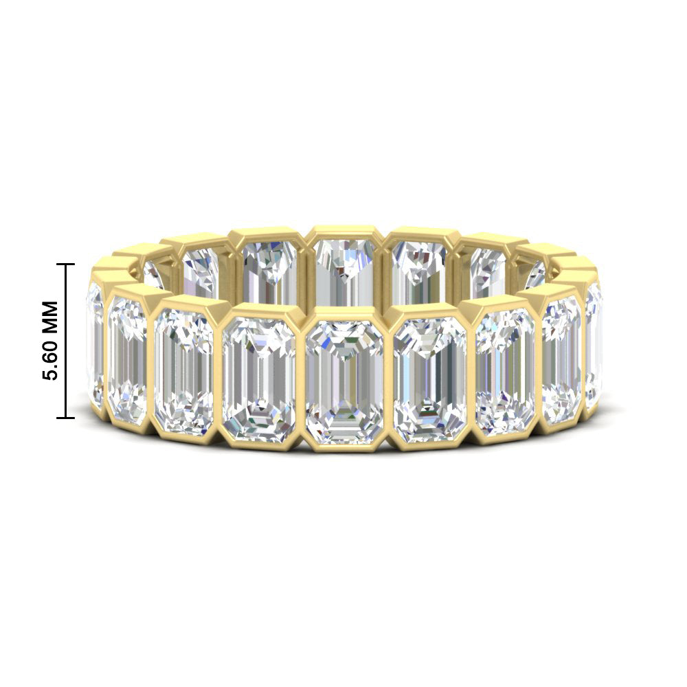 Emerald Cut Bezel 6 Carat Diamond Wedding Band