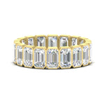 Load image into Gallery viewer, Emerald Cut Bezel 6 Carat Diamond Wedding Band
