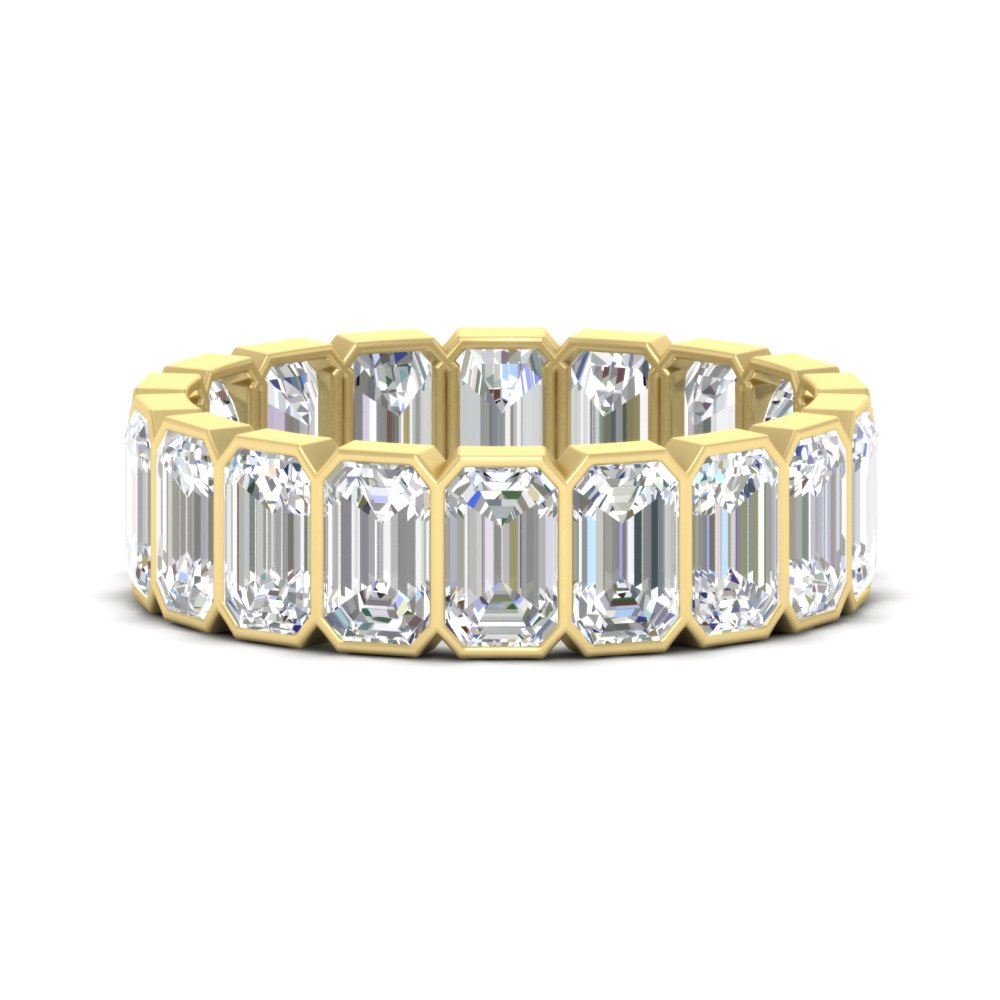 Emerald Cut Bezel 6 Carat Diamond Wedding Band