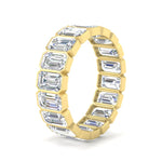 Load image into Gallery viewer, Emerald Cut Bezel 6 Carat Diamond Wedding Band
