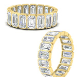 Load image into Gallery viewer, Emerald Cut Bezel 6 Carat Diamond Wedding Band
