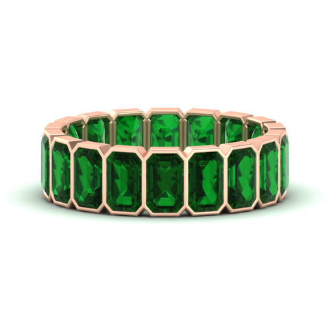 Emerald Cut Bezel 6 Carat Diamond Wedding Band