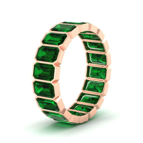 Emerald Cut Bezel 6 Carat Diamond Wedding Band