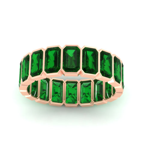 Emerald Cut Bezel 6 Carat Diamond Wedding Band
